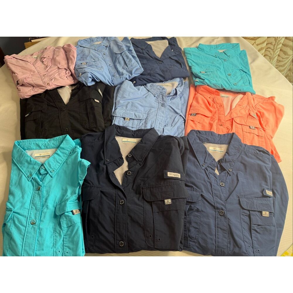Lot Of 10 Columbia PFG Women’s Fishing Shirt Plus Size 1X/1TF
